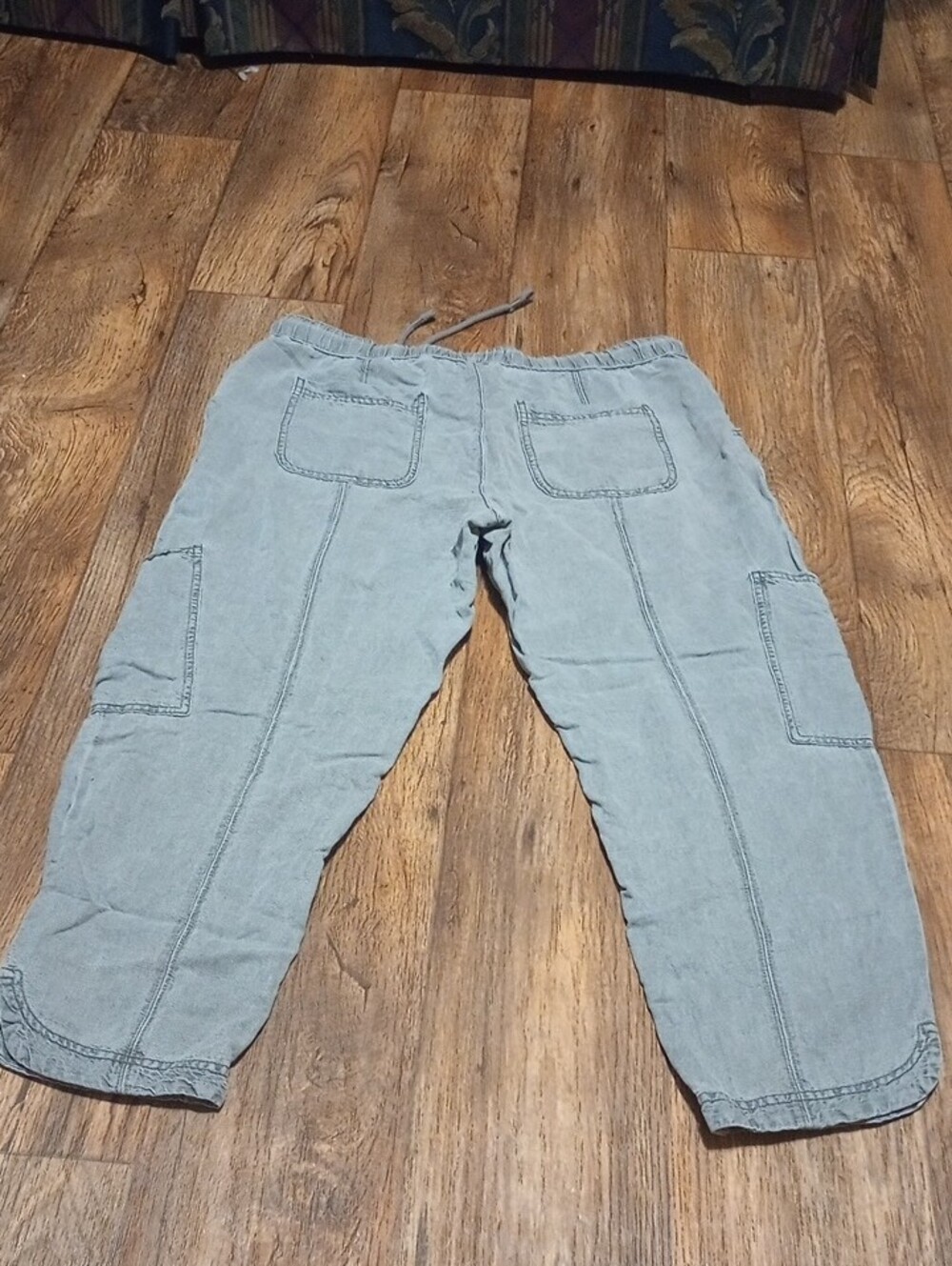 C&C California Light Gray Washed Cargo Drawstring Cargo Pants - Picture 7 of 7